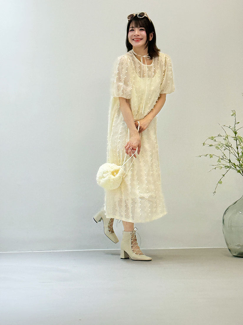 Sheer 3D Floral Dress (2 Colours)