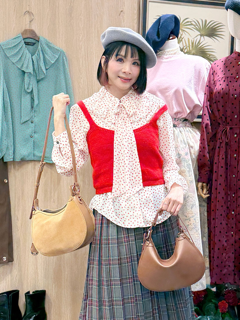 Printed Ruffle Collar Top (2 Colours)