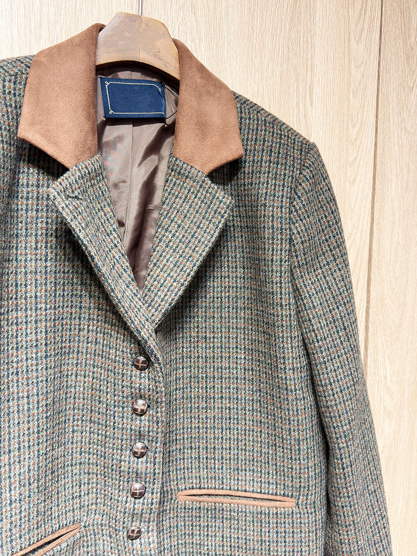 Vintage Suede-Collar Blazer