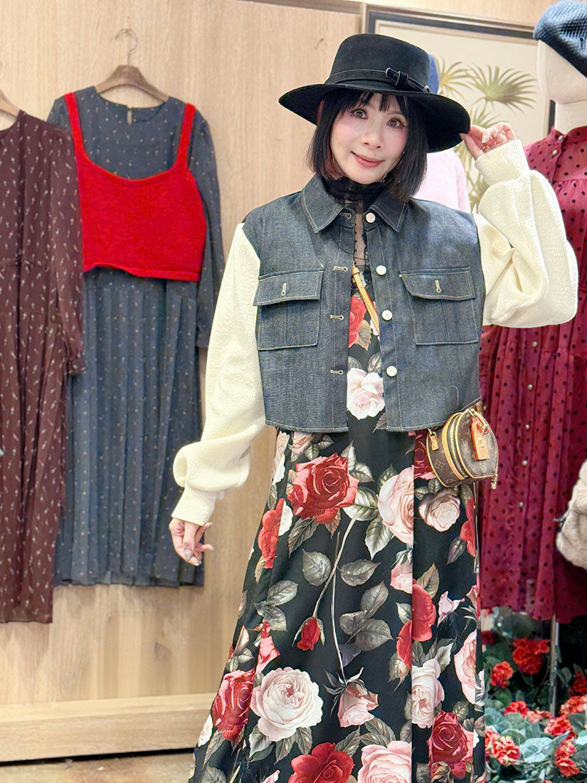 Vintage Rose Printed Slip Dress