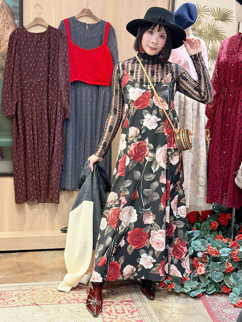 Vintage Rose Printed Slip Dress