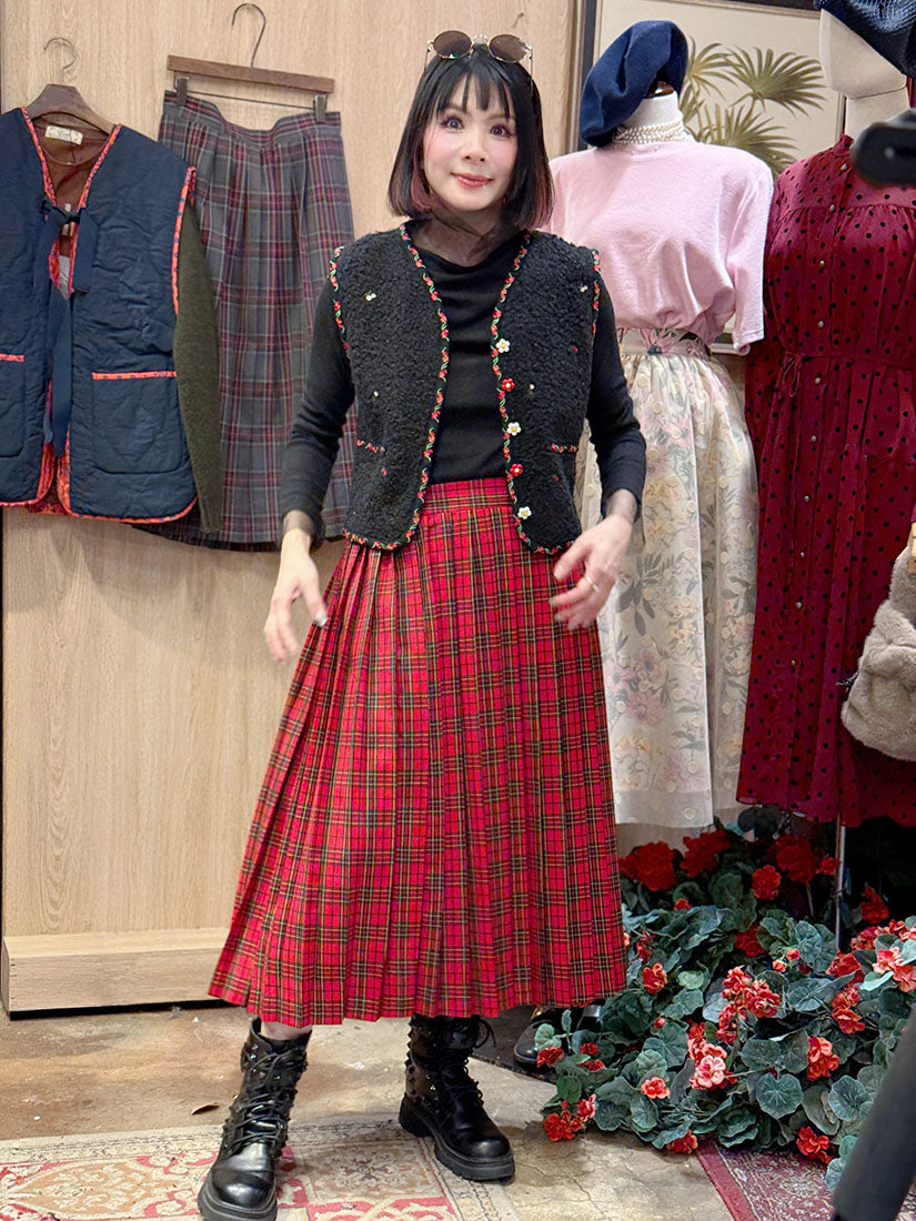 Checker Pleated Skirt (2 Colours)