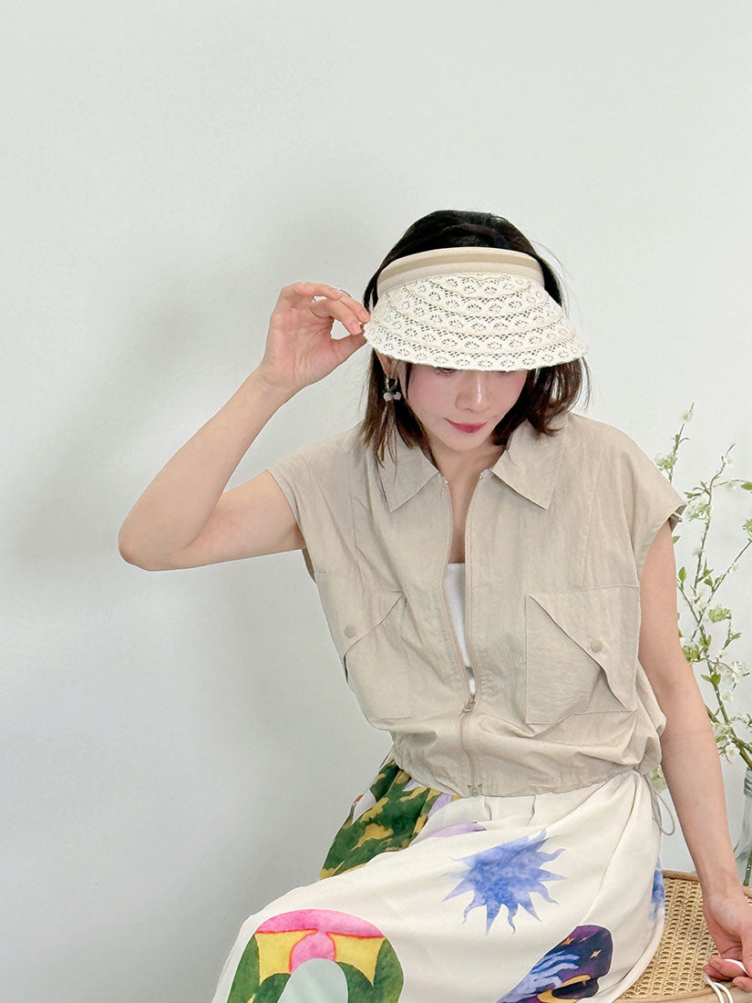 Lace Brim Visor Cap (2 Colours)