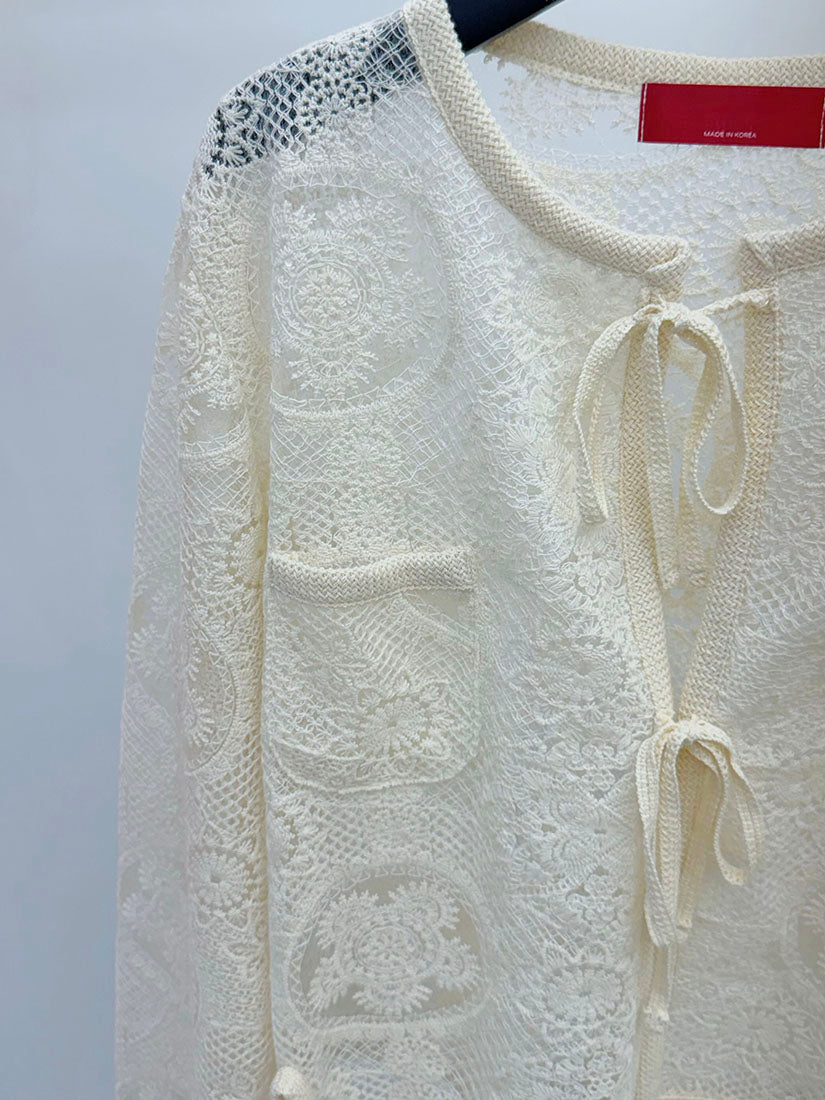 Embroidered Sequin Lace Cardigan
