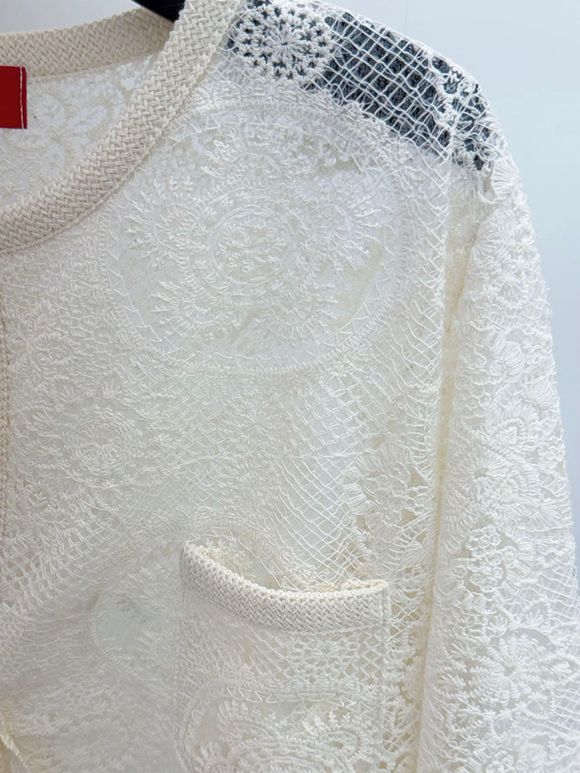 Embroidered Sequin Lace Cardigan