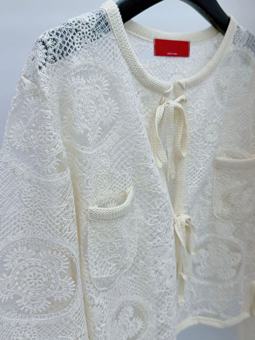 Embroidered Sequin Lace Cardigan