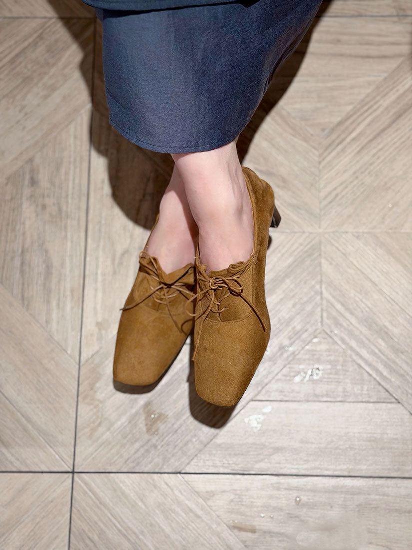 Square Toe Oxford Loafers Pumps (3 Colours)