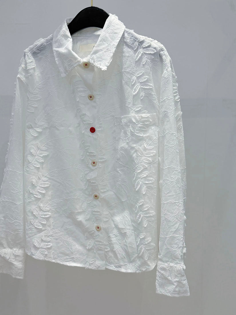 3D Floral Embroidered Shirt