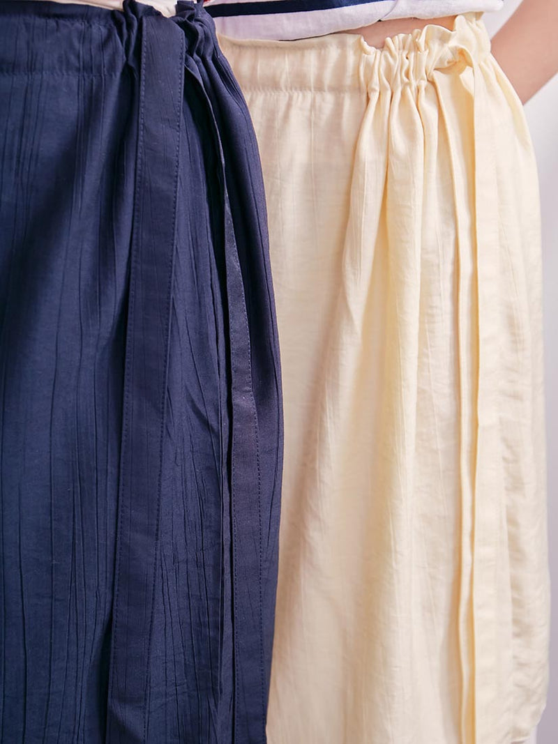 Drawstring Waist Layered Skirt (2 Colours)