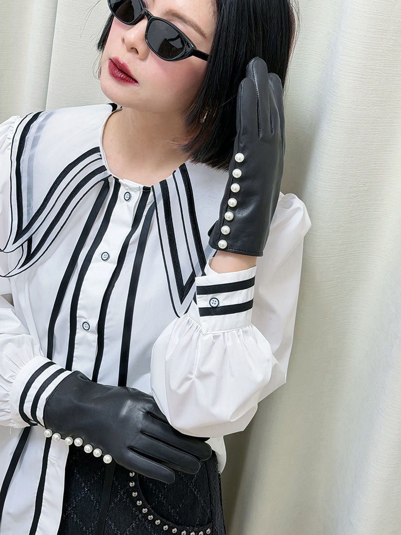 Pearl Leather Gloves (3 Colours)