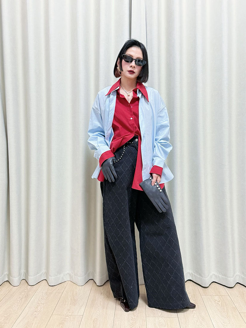 Stud Argyle Pattern Jeans