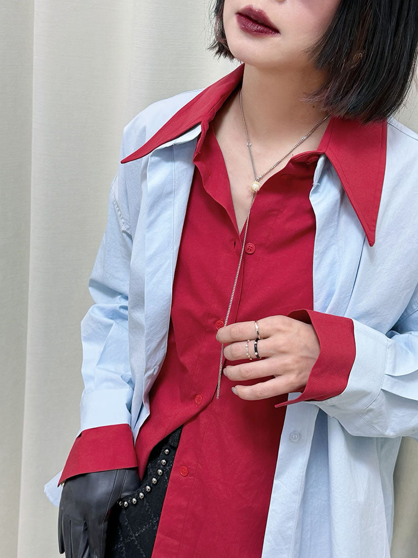 Faux 2 Pieces Shirt (2 Colours)