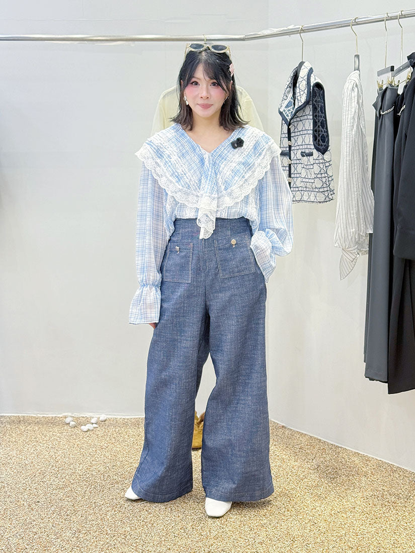 Front Pocket Denim Pants