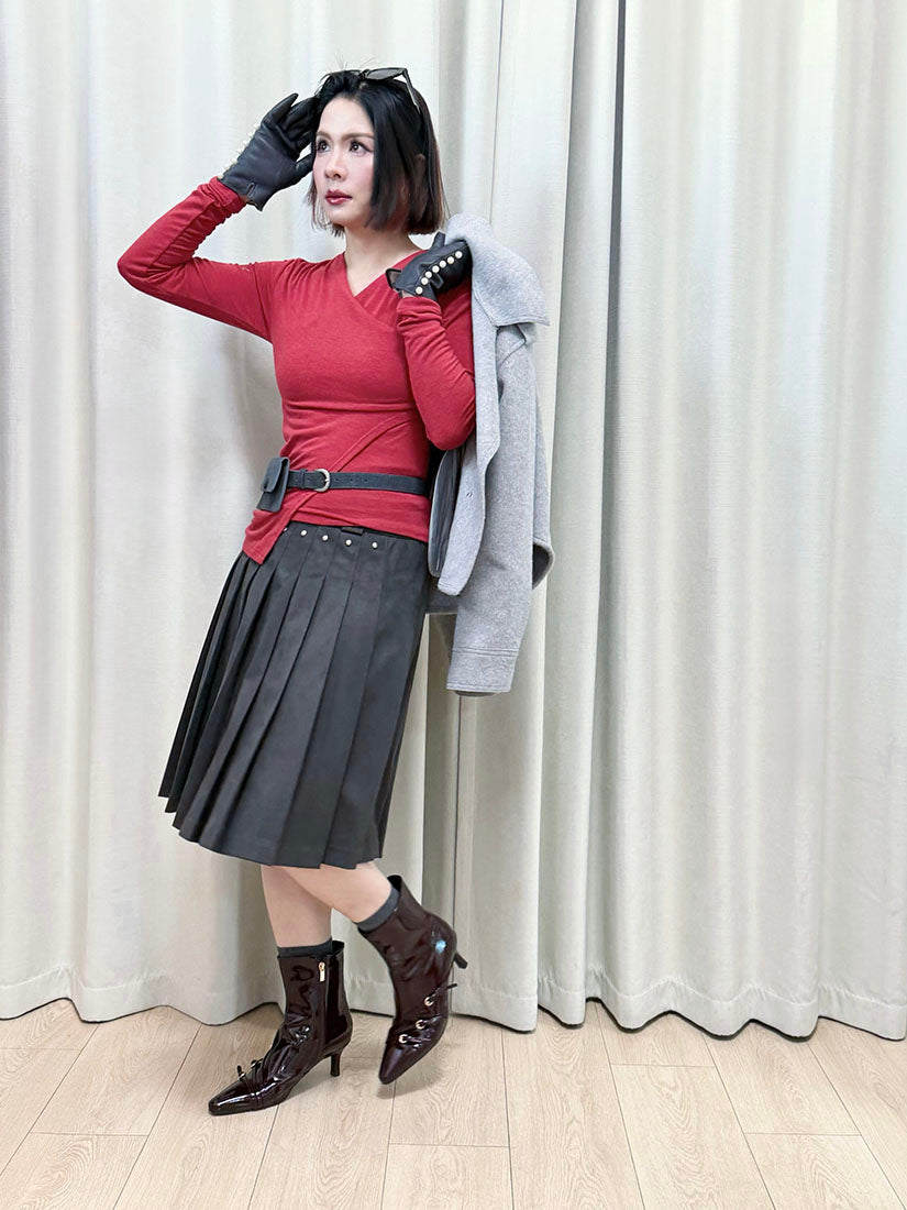 Studs Pleated Skirt (2 Colours)