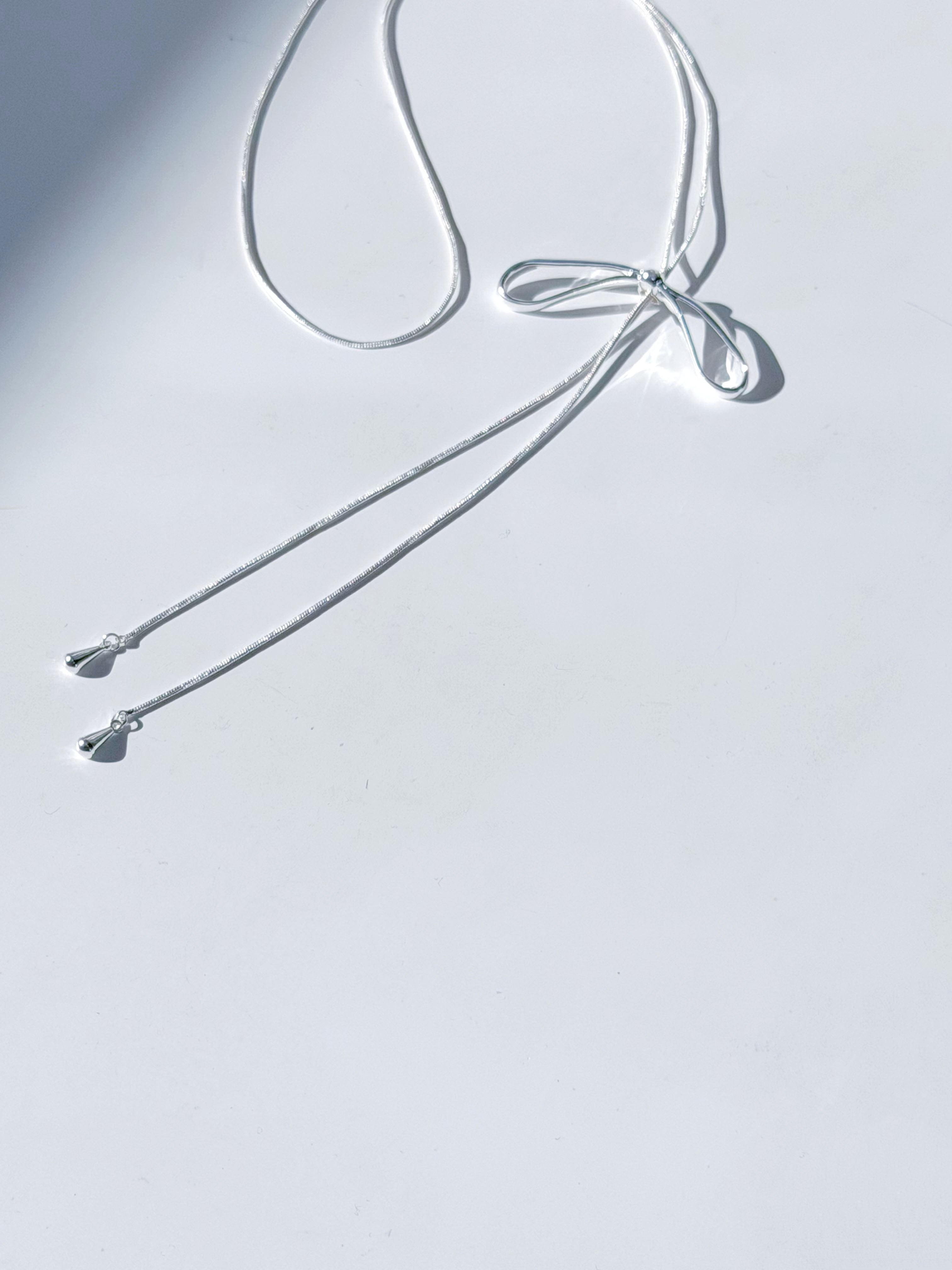 Silver Bow Necklace