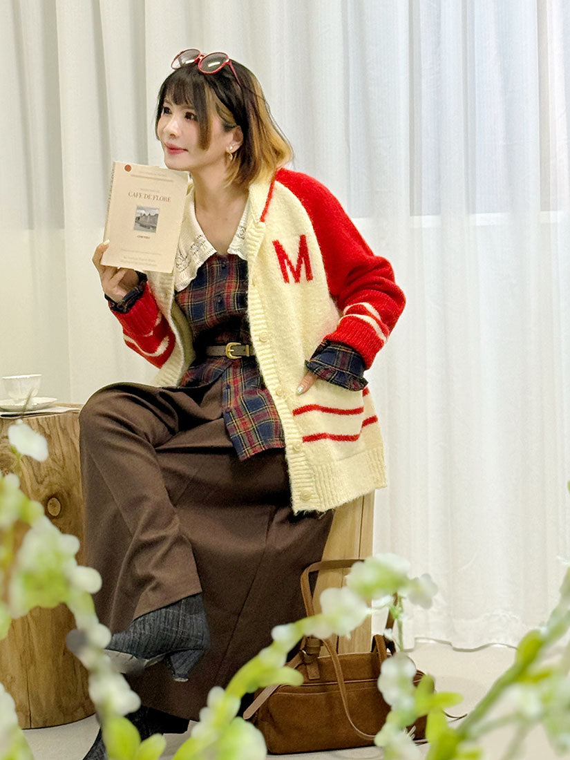 Lace Collar Tartan Shirt (2 Colours)