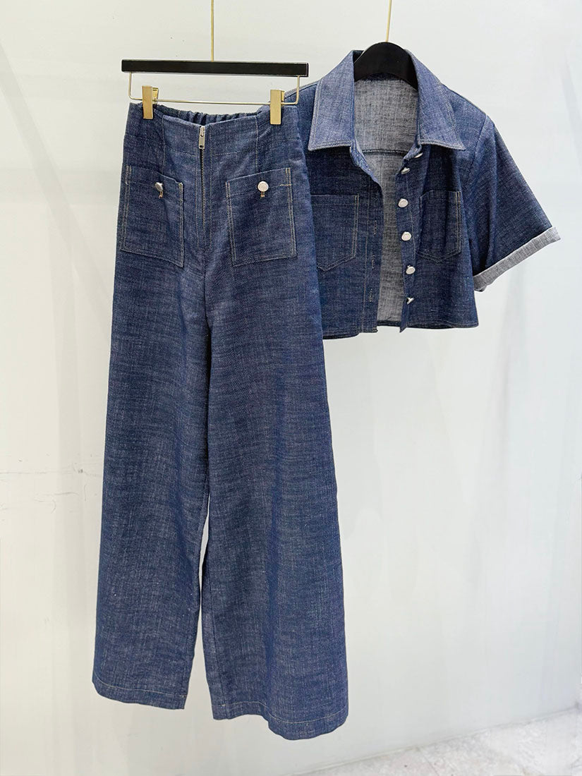 Denim Crop Shirt