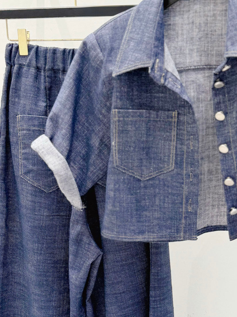 Denim Crop Shirt