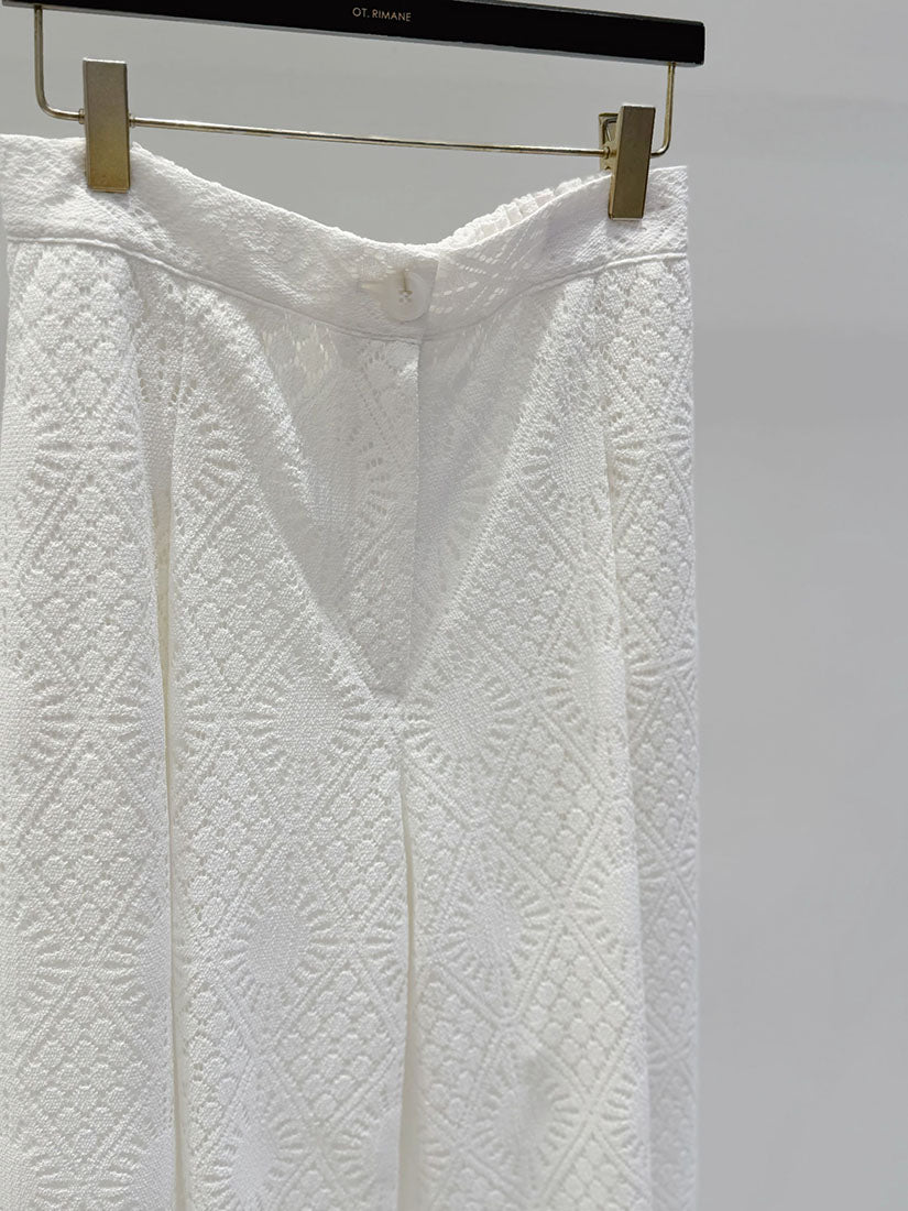 Argyle Lace Wide Leg Pants