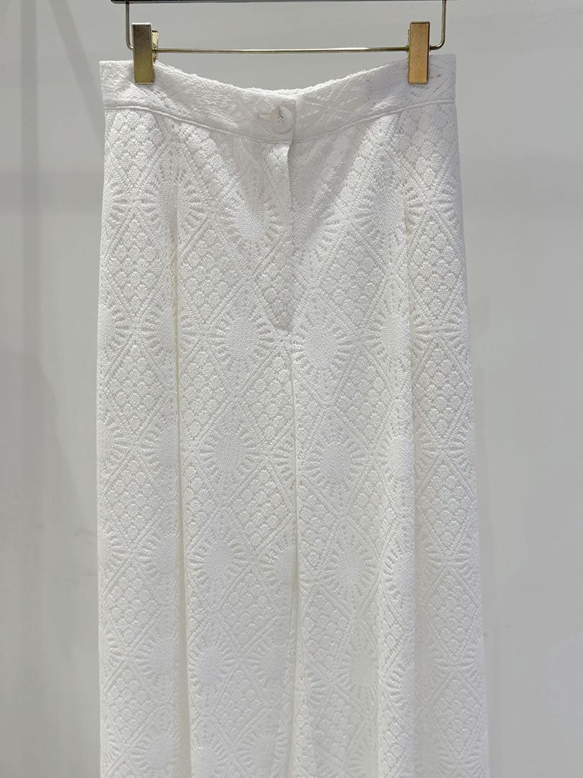 Argyle Lace Wide Leg Pants