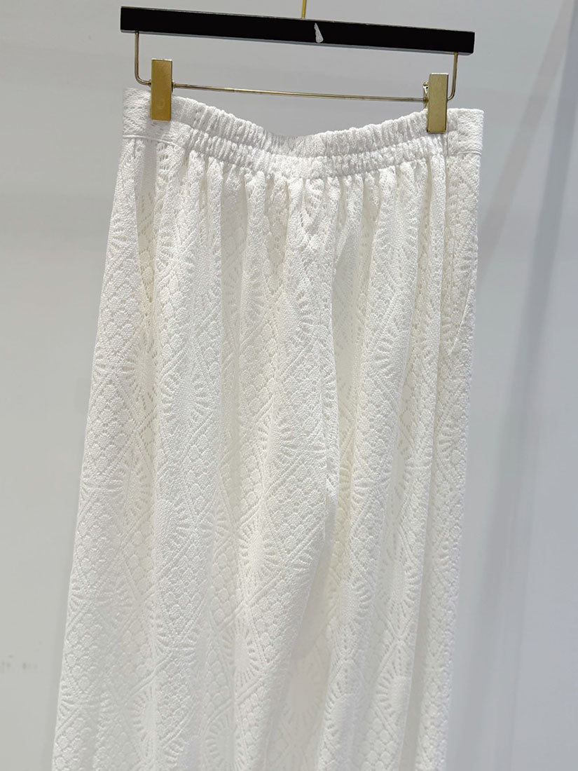 Argyle Lace Wide Leg Pants