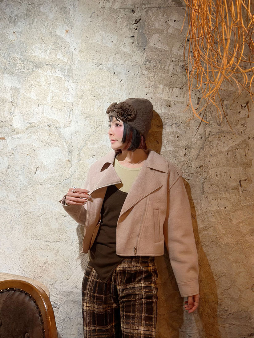 Floral Applique Fluffy Beanie (3 Colours)