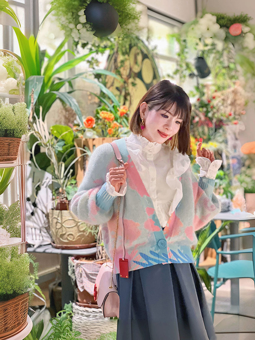 Watercolour Printed Cardigan