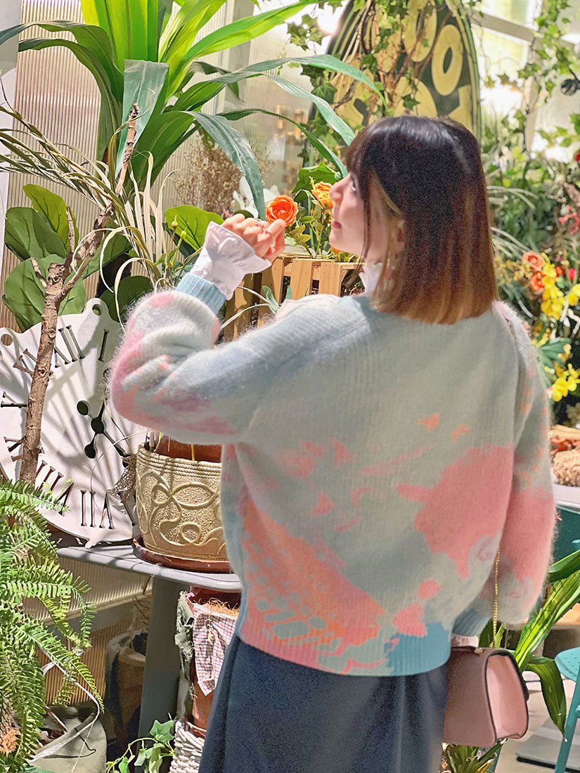 Watercolour Printed Cardigan