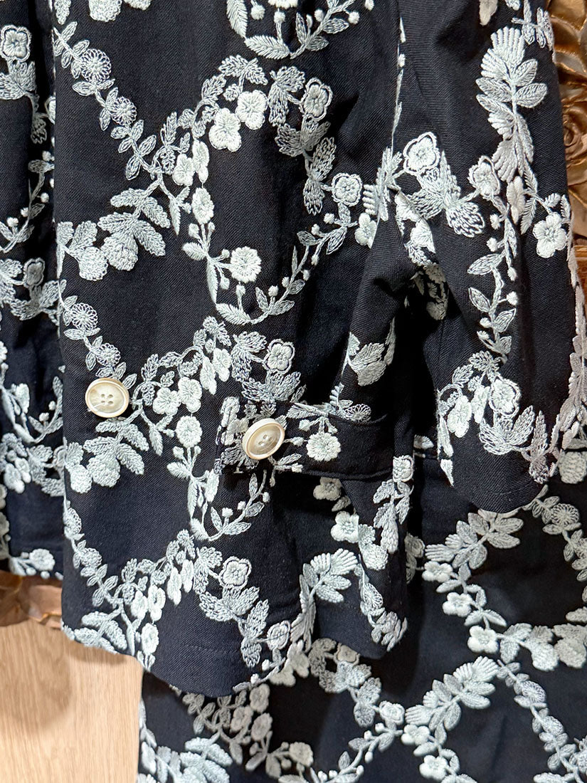 Floral Rhombus Embroidered Skirt (2 Colours)