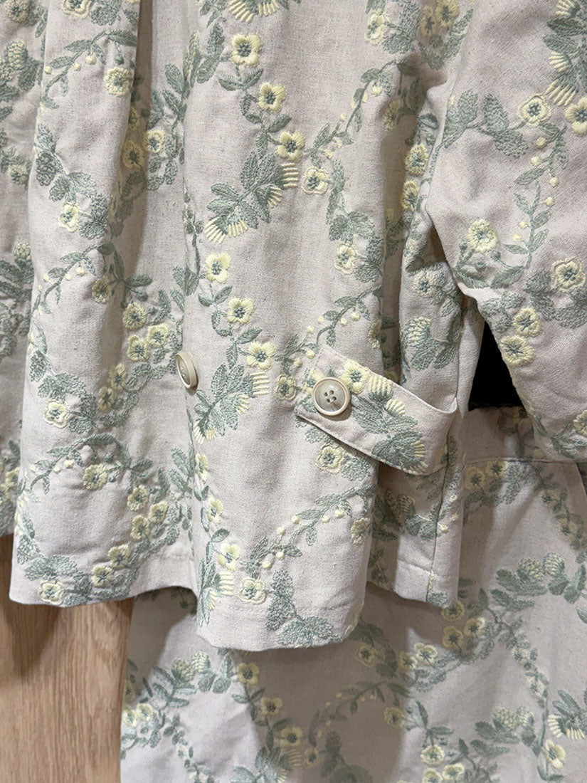 Floral Rhombus Embroidered Shirt Jacket (2 Colours)