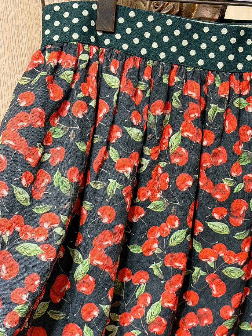 Cherry Printed Flare Skirt (2 Colours)