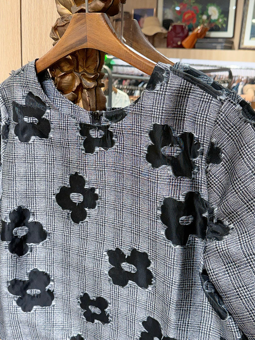 Flower Glen Check Zip Up 2 ways Jacket