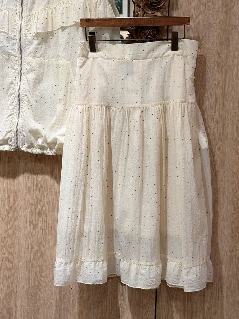 Ruffle Hem Mini Dot Prairie Skirt (2 Colours)