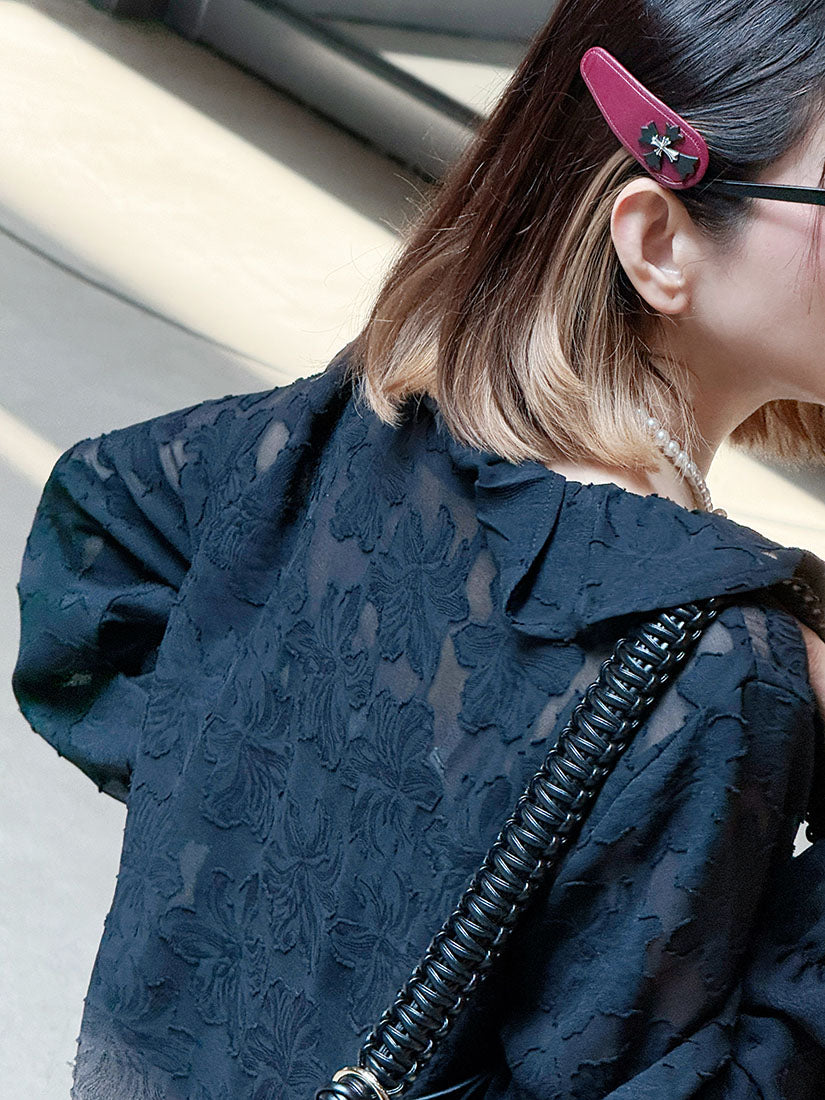 Ruffle Detailed Floral Textured Blouse (2 Colours)
