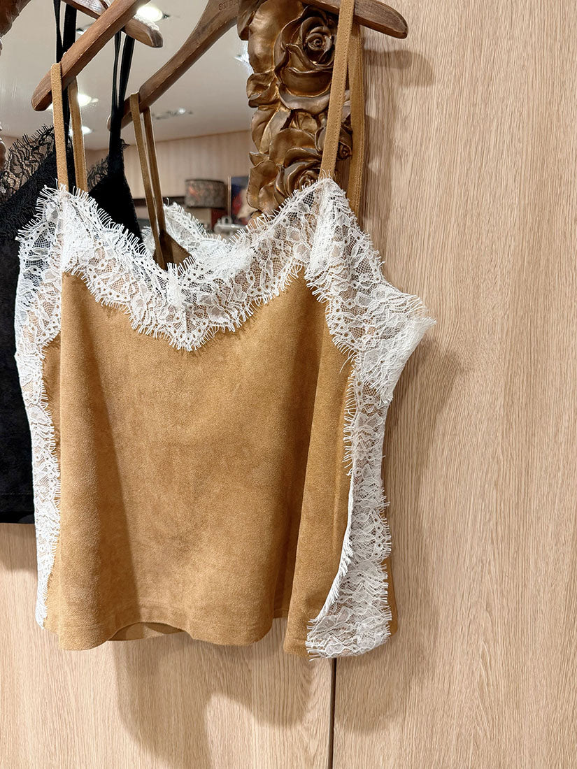 Imitation Suede Camisole Top(2 Colours)