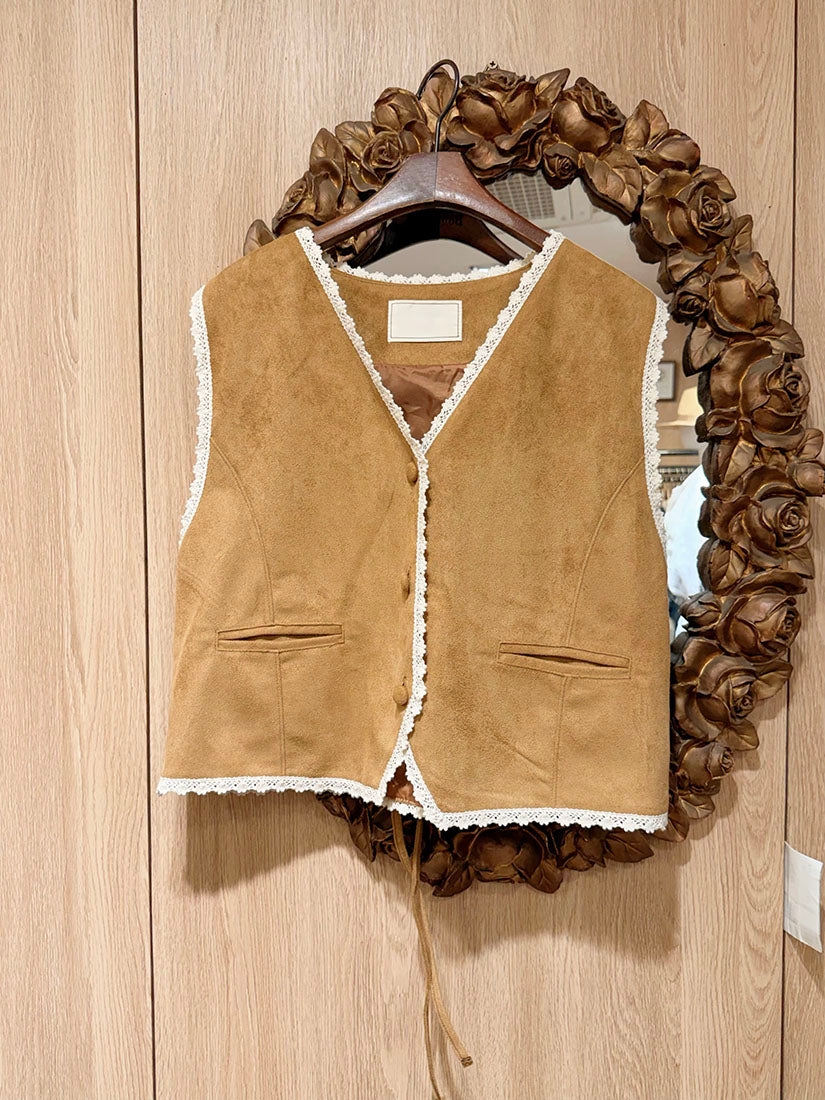 Imitation Suede Vest