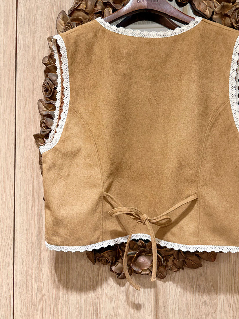 Imitation Suede Vest