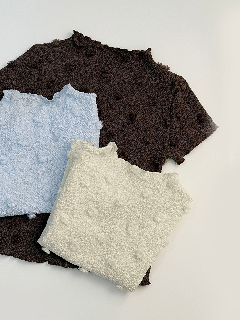 Pom-Pom Waffle Textured Top (3 Colours)