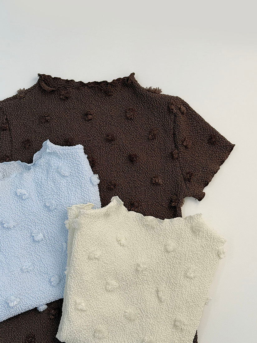 Pom-Pom Waffle Textured Top (3 Colours)