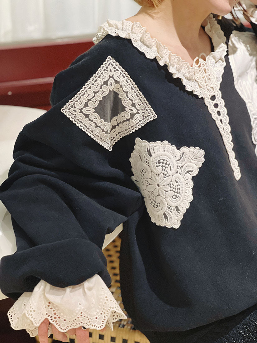 Lace Detailed Sweatshirt (2 Colours)