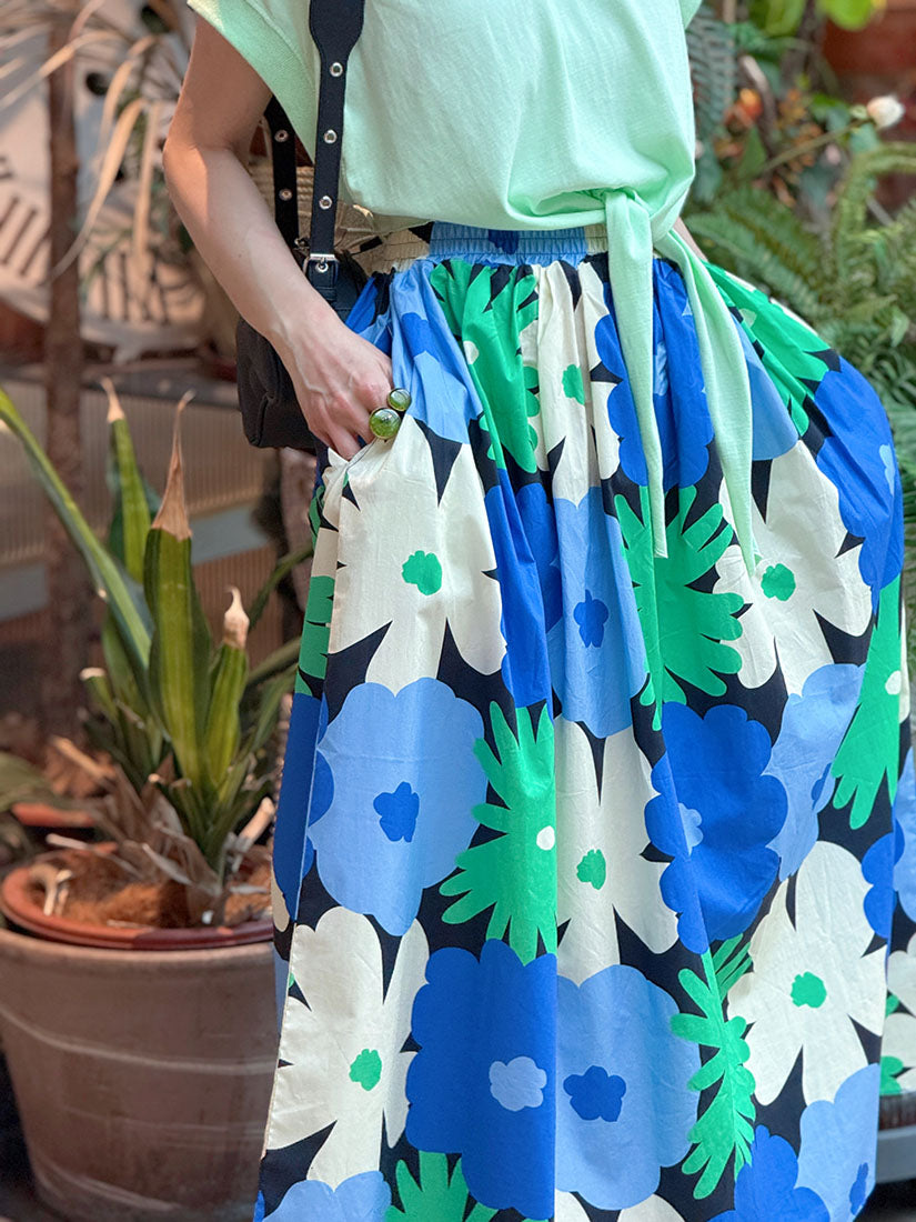 Floral Print Flare Skirt (2 Colours)