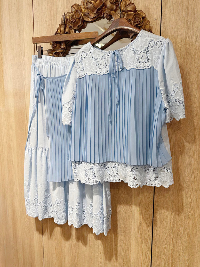 Pleated Back Embroidered Top(3 Colours )