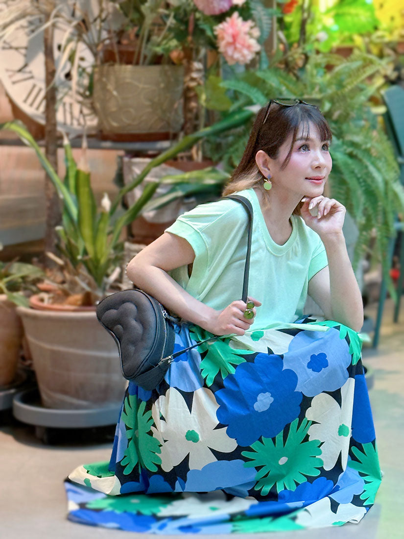 Floral Print Flare Skirt (2 Colours)
