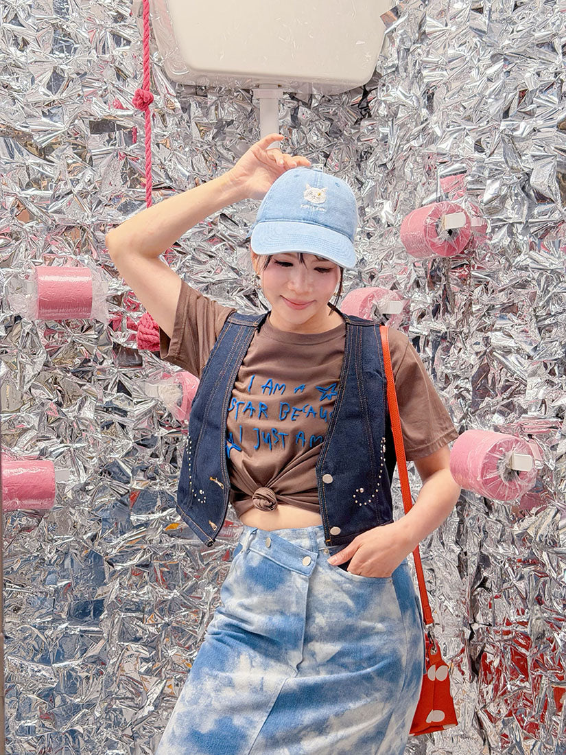 Studs Denim Vest Crop Jacket