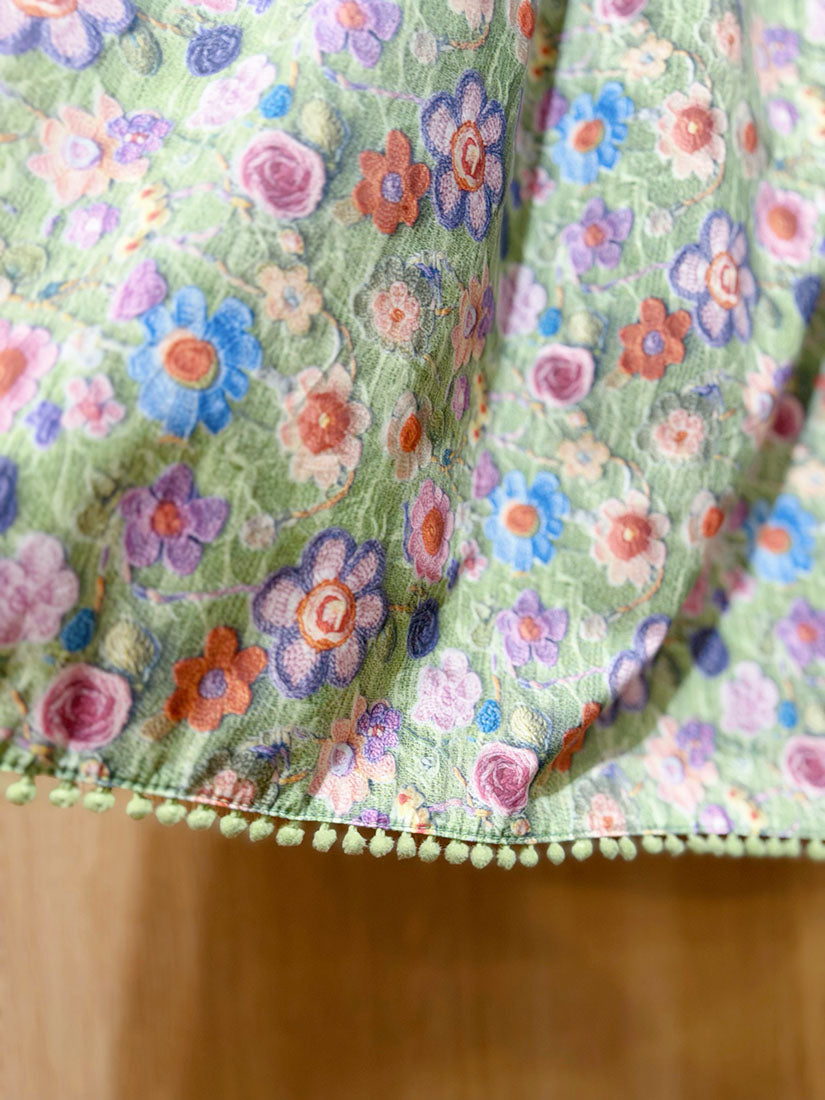 Floral Printed Flare Skirt(3 Colours)