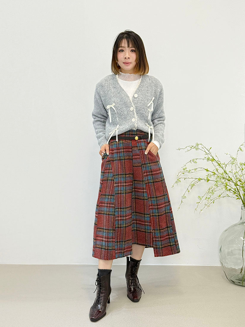Asymmetric Cut Tartan Skirt (2 Colours)