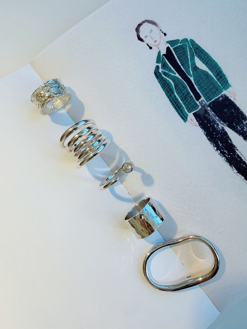 925 Silver Sculptural Stacking Ring (5 Styles)