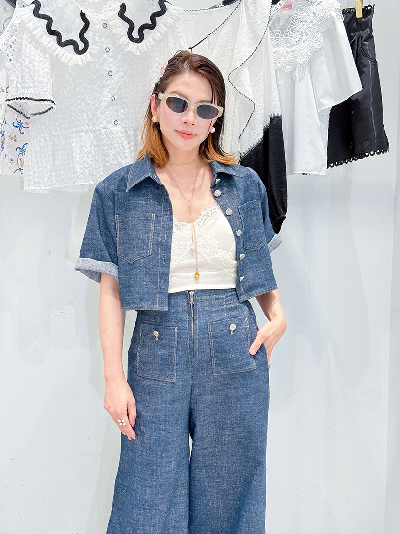 Denim Crop Shirt