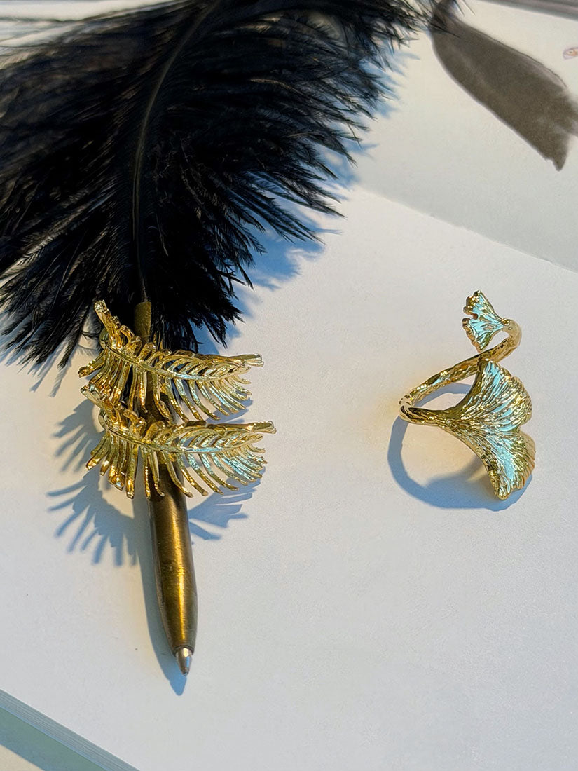 Golden Sculptural Botanical Jewellery (2 Styles)