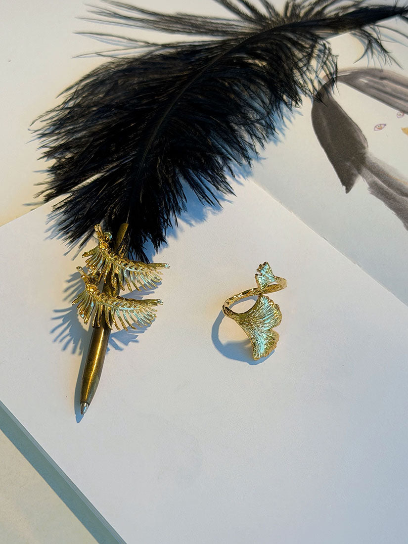 Golden Sculptural Botanical Jewellery (2 Styles)